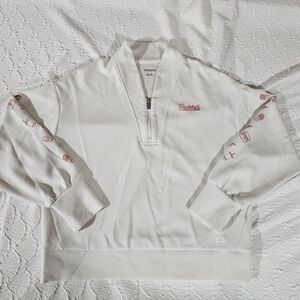 Ogio White Freddy's Famous Custard Half-Zip Pullover with Red Accent Size XL